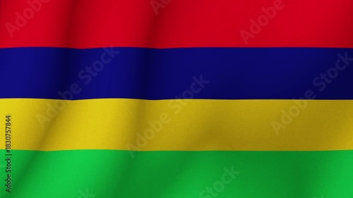 Wallpaper Mural The flag the Republic of Mauritius. The evolving national flag the Mauritius in 3d format. 1080p HD animation for presentation Torontodigital.ca