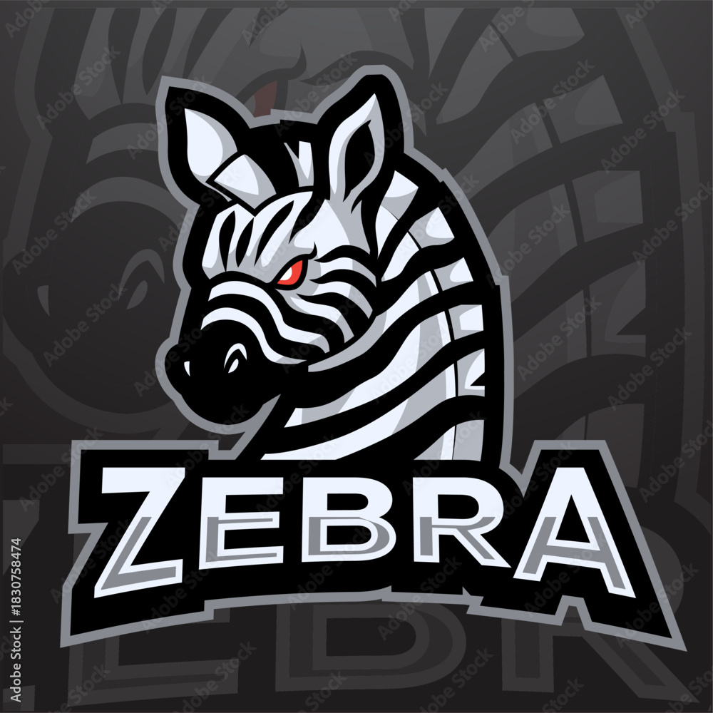 Fototapeta premium Zebra esport mascot logo design