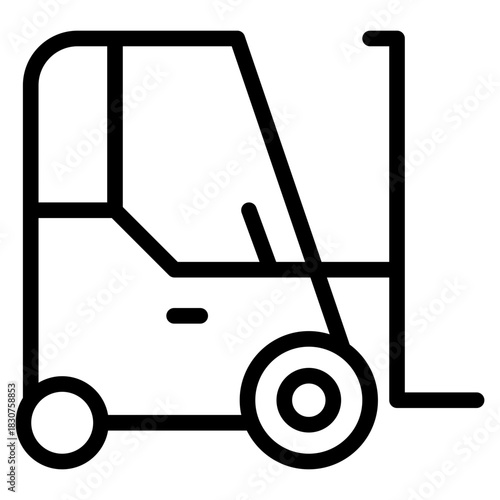 Construction vehicle fill icon . Vector pictograms of bulldozer, loader, grader, paver, roller, lowboy hauler, utility, concrete mixer, thin linear illustration.
