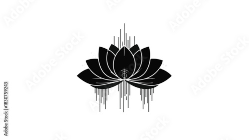 Abstract architectural perspective of repeating dark geometric archways receding into light