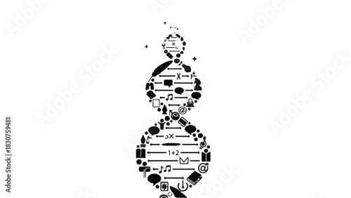 Abstract architectural perspective of repeating dark geometric archways receding into light