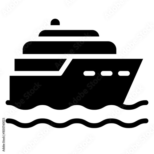 List of different type of water transportation, ships, and boats icon. Artwork of cruise, brig, sailboat, yacht ferry, trawler, speedboat, jet ski, windsurfer, pontoon, container ship, and tanker.