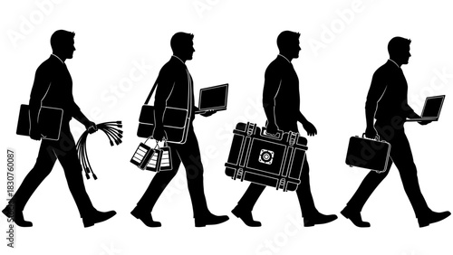 Evolution of a businessman's tools from documents to digital devices