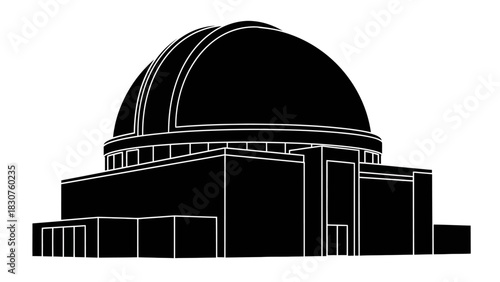 Astronomical Observatory Dome Silhouette