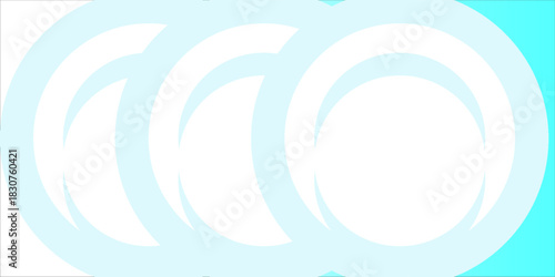 White abstract circle or ring on a light blue background. Illustration