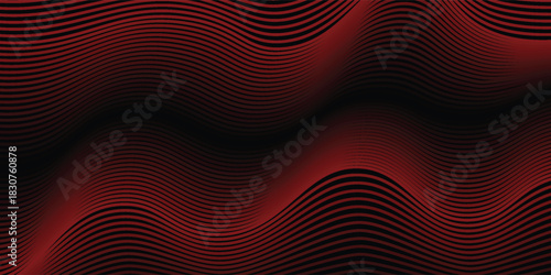 Contemporary technology cover design set. Luxury background with red line pattern (guilloche curves). Premium vector tech backdrop for business layout, digital certificate, formal brochure template