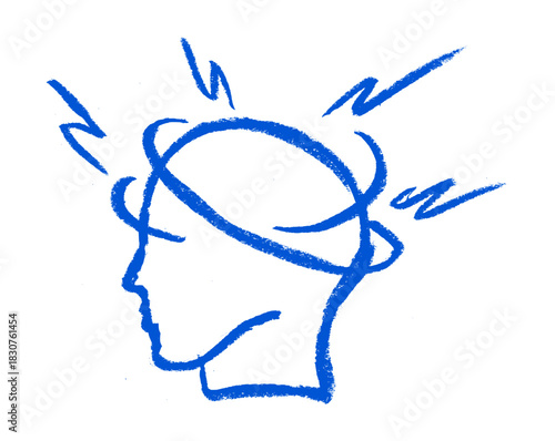 Head Pain Dizziness Related Icon Crayon Chalk Drawing Doodle Vector