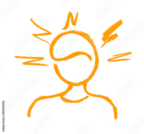 Head Pain Dizziness Related Icon Crayon Chalk Drawing Doodle Vector