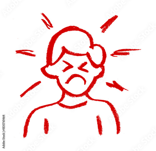 Head Pain Dizziness Related Icon Crayon Chalk Drawing Doodle Vector