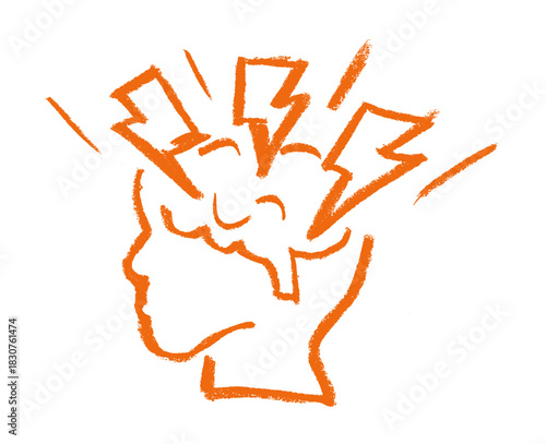Head Pain Dizziness Related Icon Crayon Chalk Drawing Doodle Vector