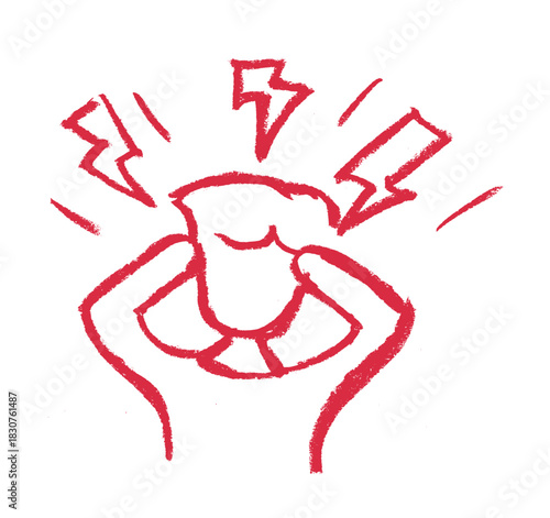 Head Pain Dizziness Related Icon Crayon Chalk Drawing Doodle Vector