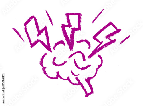 Head Pain Dizziness Related Icon Crayon Chalk Drawing Doodle Vector