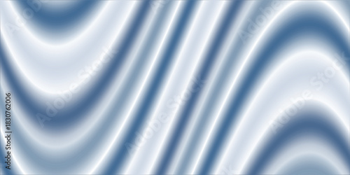 Abstract blue white luxury fabric wave background with copy space. Smooth liquid wave. Elegant shiny silk satin texture. Suit for wallpaper, cover, header, desktop, web, flyer. Vector illustration