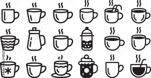 Coffee Cup Icons Set