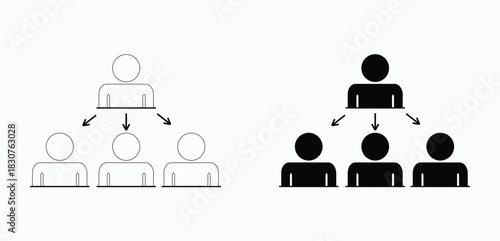 Dynamic organization chart showcasing leadership and teamwork, illustrating team structure and business hierarchy, ideal for presentations and visualizing management roles