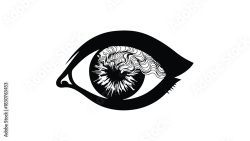 Abstract architectural perspective of repeating dark geometric archways receding into light