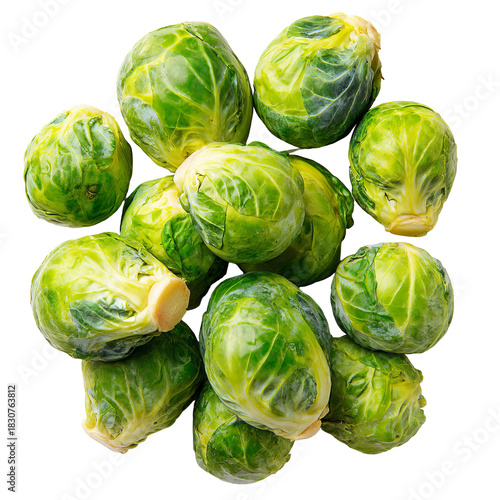 Fresh brussels sprouts clustered