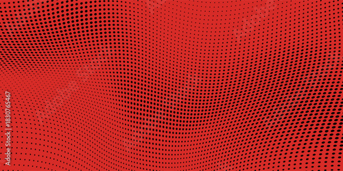 Dot red pattern screen led light gradient texture background. Abstract technology big data digital background. 3d rendering.
