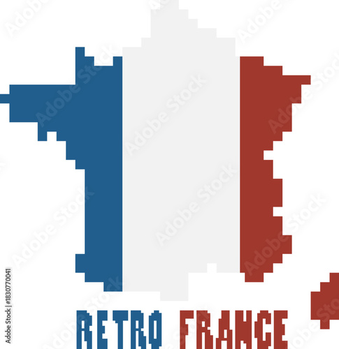Design of France map in pixel style