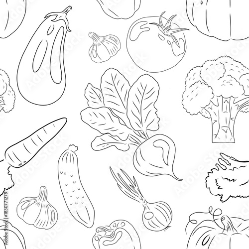 Seamless pattern with vegetables