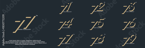 set anniversary year logo designs. abstract number, icon, vector illustration	
