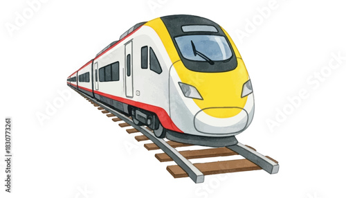 train on white background