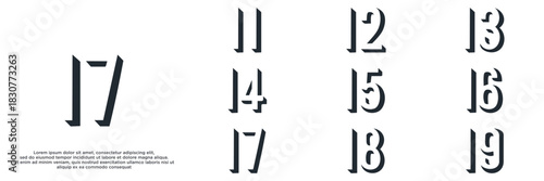 set anniversary year logo designs. abstract number, icon, vector illustration	