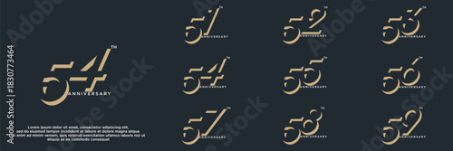set anniversary year logo designs. abstract number, icon, vector illustration	