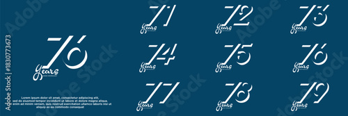 set anniversary year logo designs. abstract number, icon, vector illustration	