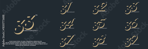set anniversary year logo designs. abstract number, icon, vector illustration	