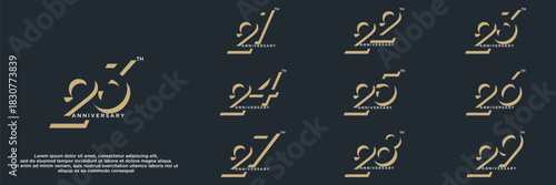 set anniversary year logo designs. abstract number, icon, vector illustration	