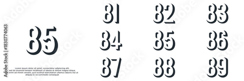 set anniversary year logo designs. abstract number, icon, vector illustration	