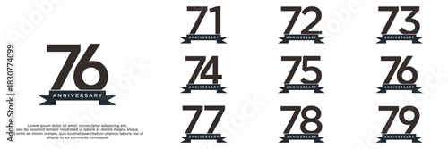 set anniversary year logo designs. abstract number, icon, vector illustration	