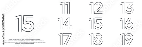 set anniversary year logo designs. abstract number, icon, vector illustration	