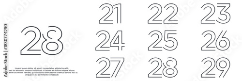 set anniversary year logo designs. abstract number, icon, vector illustration	