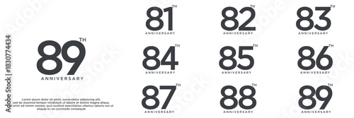 set anniversary year logo designs. abstract number, icon, vector illustration	