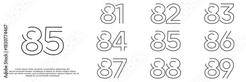 set anniversary year logo designs. abstract number, icon, vector illustration	