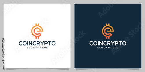Modern Orange Coin Crypto Logo Design with Letter C Integration.