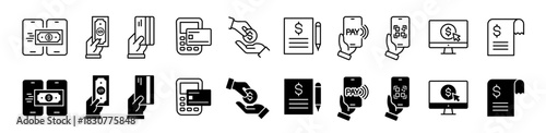 Payment icon set. Business and finance payment symbol. Vector illustration.