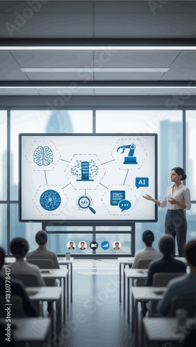 Expert speaker delivering an insightful presentation on leveraging advanced data analytics and artificial intelligence for driving innovation and digital transformation in modern business