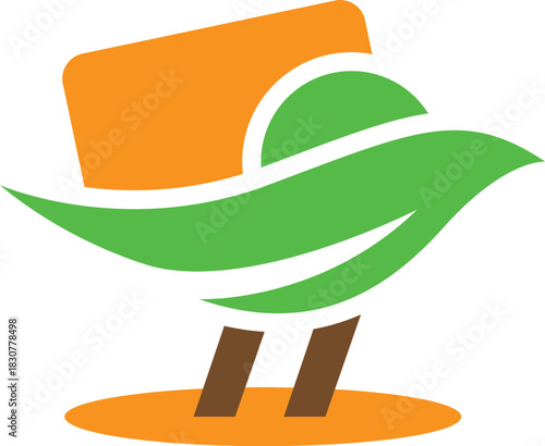 Farmer Hat Leaf Agriculture Logo Design Organic Growth Vector Template Icon