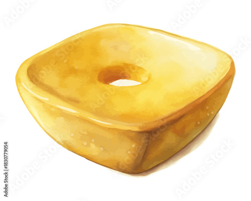 Chinese Gold Ingot Watercolor vector illustration isolated on white background