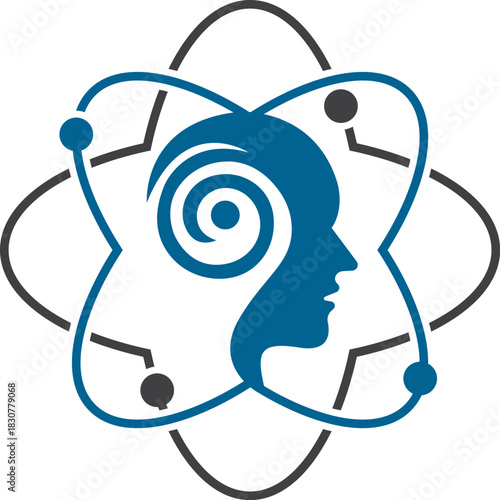 Human Head Brain Mind Logo Design Intelligence Vector Template Icon