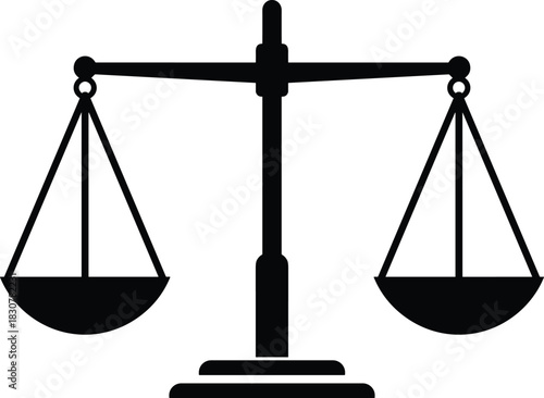 Justice symbol, balance scale, legal icon, equality concept, law representation, fairness metaphor, silhouette design, courtroom theme, impartial judgment, ethics