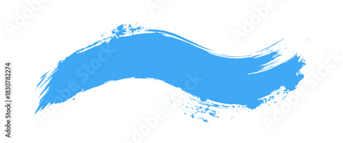 Vector minimal blue brush stroke texture on white background