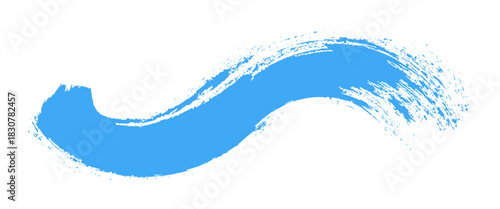 Vector minimal blue brush stroke texture on white background