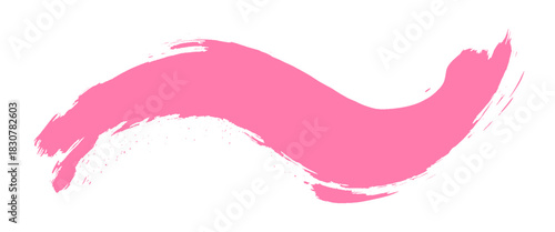 Vector acrylic pink brush stroke splash artistic texture on white background