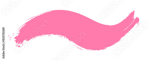 Vector acrylic pink brush stroke splash artistic texture on white background