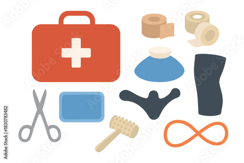 Medical supplies and equipment for first aid, physical recovery, and athletic rehabilitation