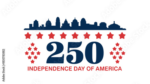 Celebrating 250 years of american independence with a patriotic design